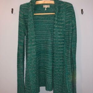 Green sweater cardigan